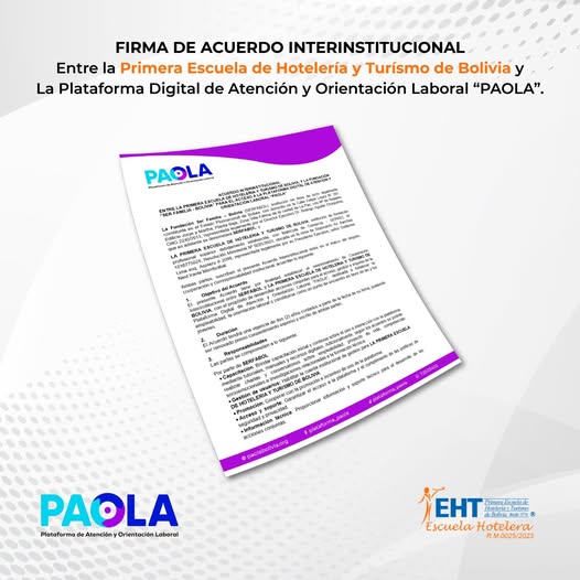 Firma con escuela hotelera